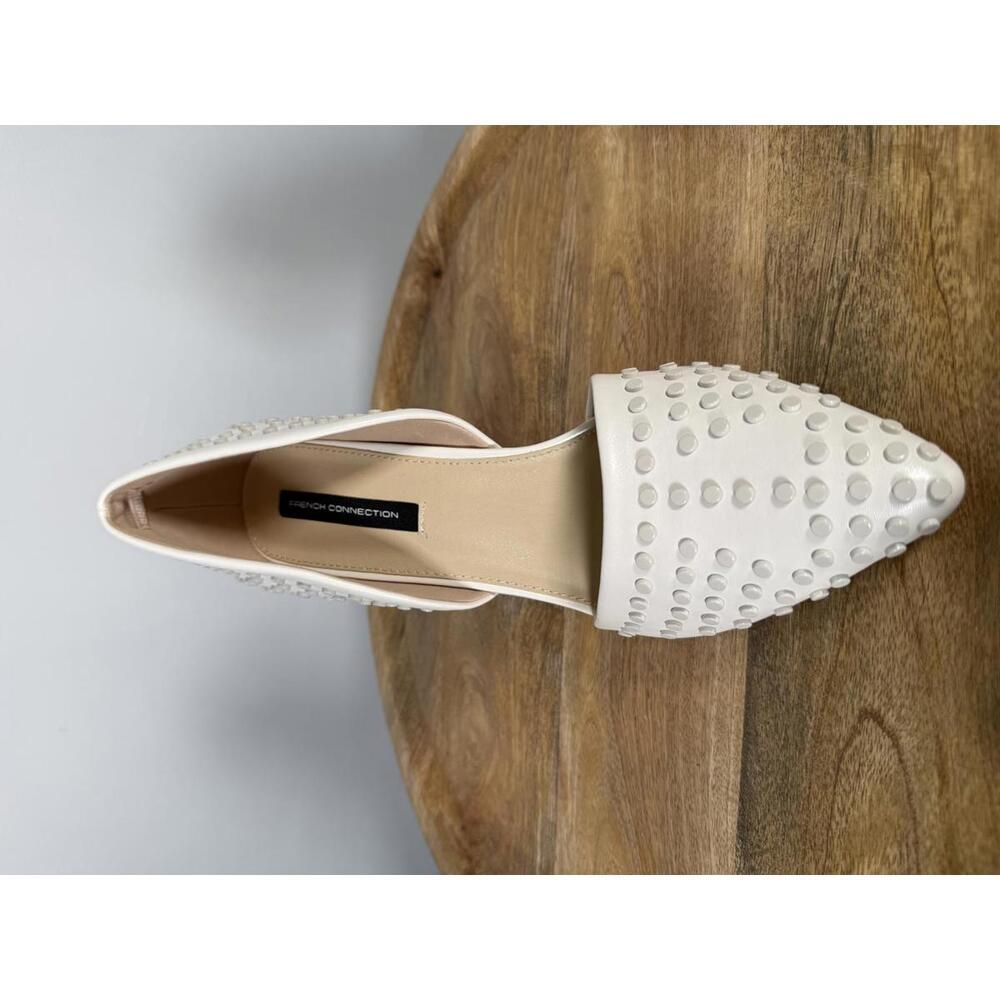 French Connection White Studded Pointed Toe Heels Size US 9.5 NWB - Picture 10 of 12